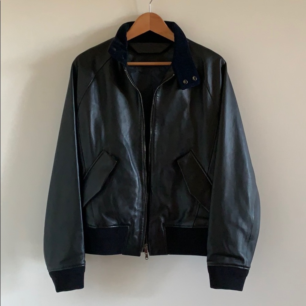 Acne Studios Ashton Leather Bomber Jacket Size 46 - Picture 5 of 12
